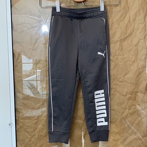 Puma | Gray Logo Elastic Waist Banded Ankle 2 Pocket Jogger Sweatpants Size 4/5 - Picture 1 of 9